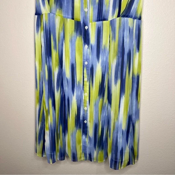 Evan Picone Blue and Green Patterned Dress - Picture 3 of 11